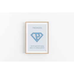 Superhelt � P�dagog | A5 kort (bl�)