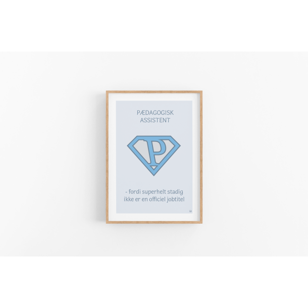 Superhelt � P�dagogisk assistent | A5 kort (bl�)