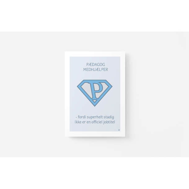Superhelt � P�dagogmedhj�lper | A5 kort (bl�)
