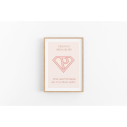 Superhelt � P�dagogmedhj�lper | A5 kort (rosa)