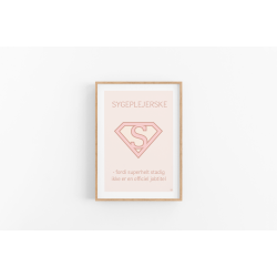 Superhelt � Sygeplejerske| A5 kort (rosa)