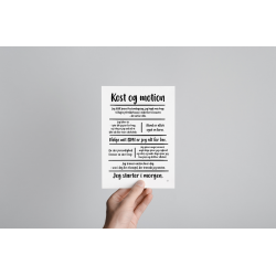 Kost og motion citatkollage A5