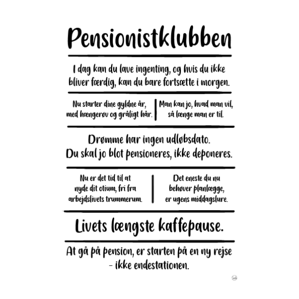 Pensionistklubben citatkollage A4