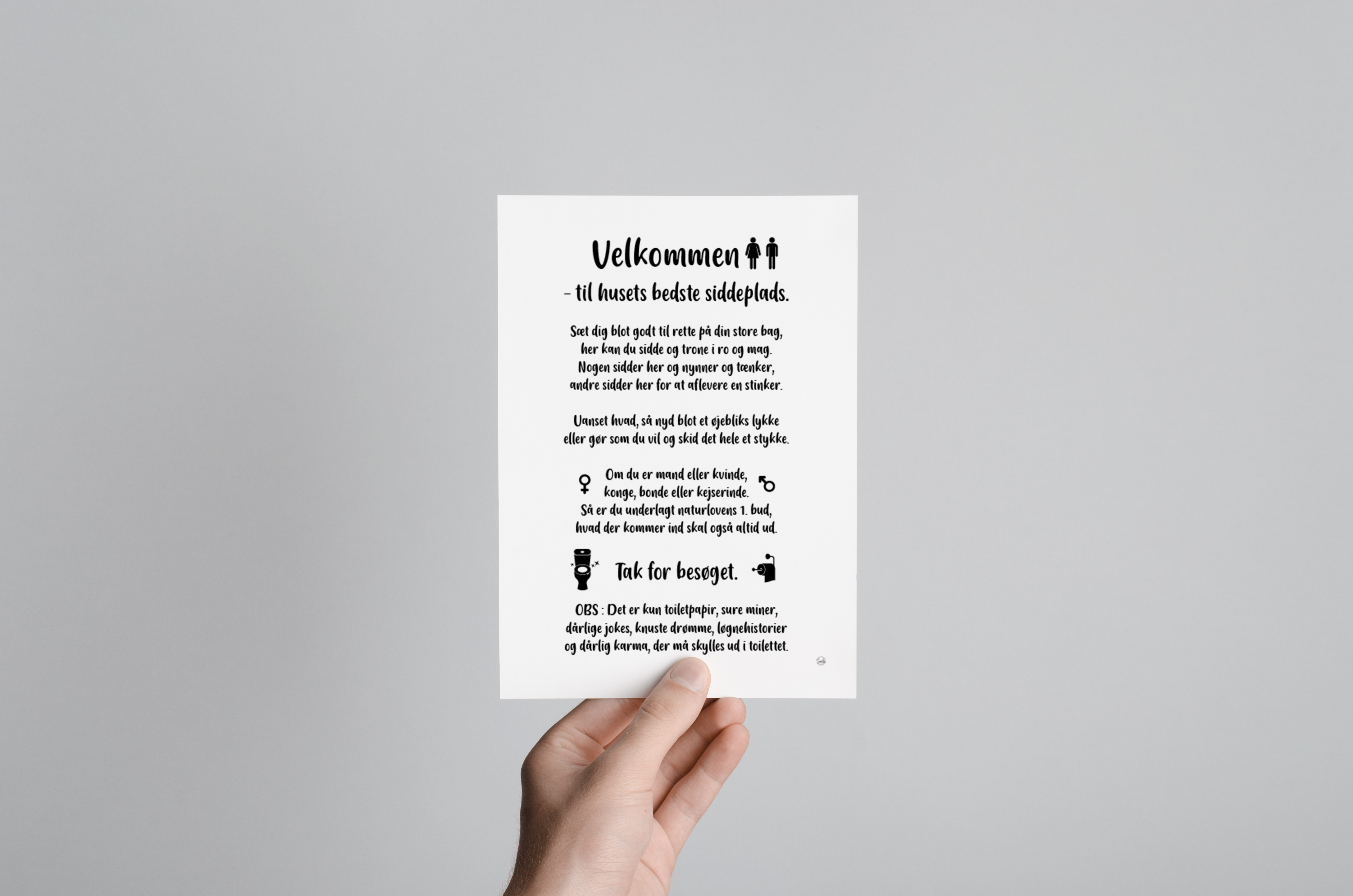 aluminium Jeg mistede min vej Foster Toilet regler A5 - A5 Kort (små plakater 15x21cm) - StiLia ApS