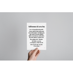 Velkommen til vores hus citatkollage A5