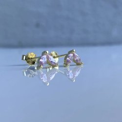 Vega restikker (Forgyldte med rosa zirkonia) UDEN SMYKKESKE