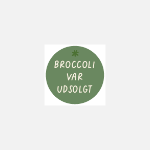 Broccoli var udsolgt (Papirklisterm�rke 4 cm dia)