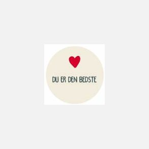 Du er den bedste (Papirklisterm�rke 4 cm dia)