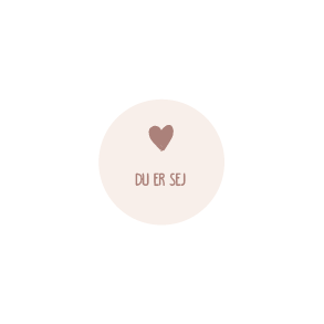 Du er sej / rosa(Papirklistermrke 4 cm dia)