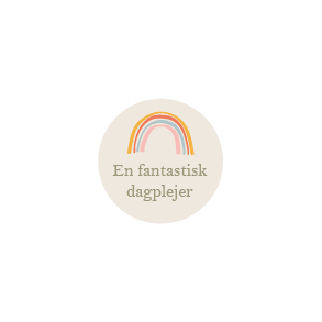 En fantastisk dagplejer (Papirklistermrke 4 cm dia)