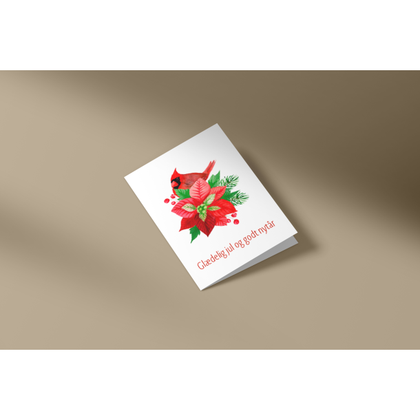 A7 julekort julelstjerne og dompap