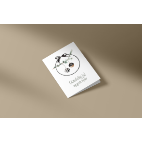 A7 julekort julekugler (Sort/beige)
