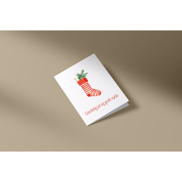 A7 julekort stribet julesok