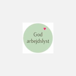 God arbejdslyst (Papirklisterm�rke 4 cm dia)