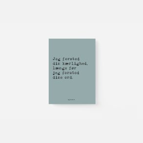 Jeg forstod din krlighed A5 - bl (Hjertekort)