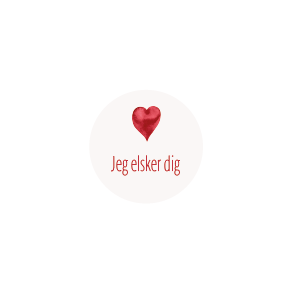 Jeg elsker dig (Papirklistermrke 4 cm dia)