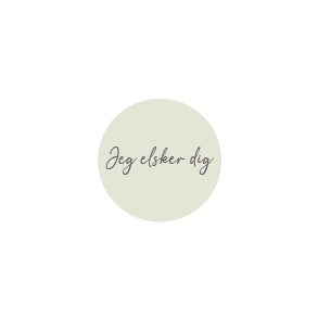 Jeg elsker dig / grn (Papirklistermrke 4 cm dia)