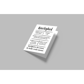 Krlighed (A5 telegram med tilhrende kuvert)