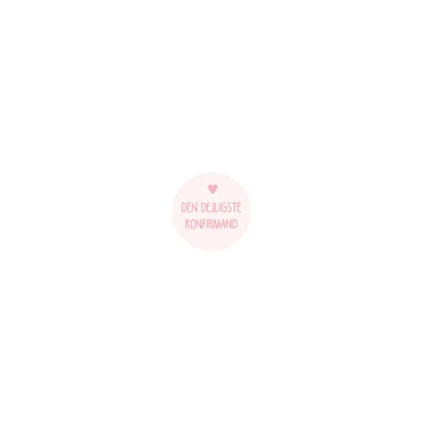 Den dejligste konfirmand ROSA (Papirklistermrke 4 cm dia)