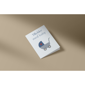 Tillykke med baby (bl�) (A7 foldekort)