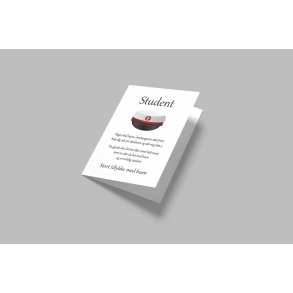 Student rd hue (A5 telegram med tilhrende kuvert)