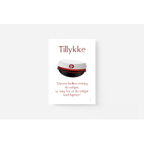 Tillykke med huen (Rd og bl hue) A5
