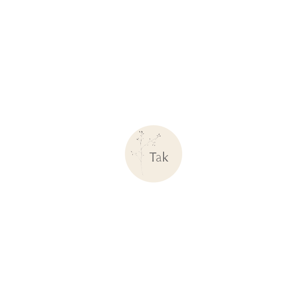 Tak / blomst  (Papirklistermrke 4 cm dia)