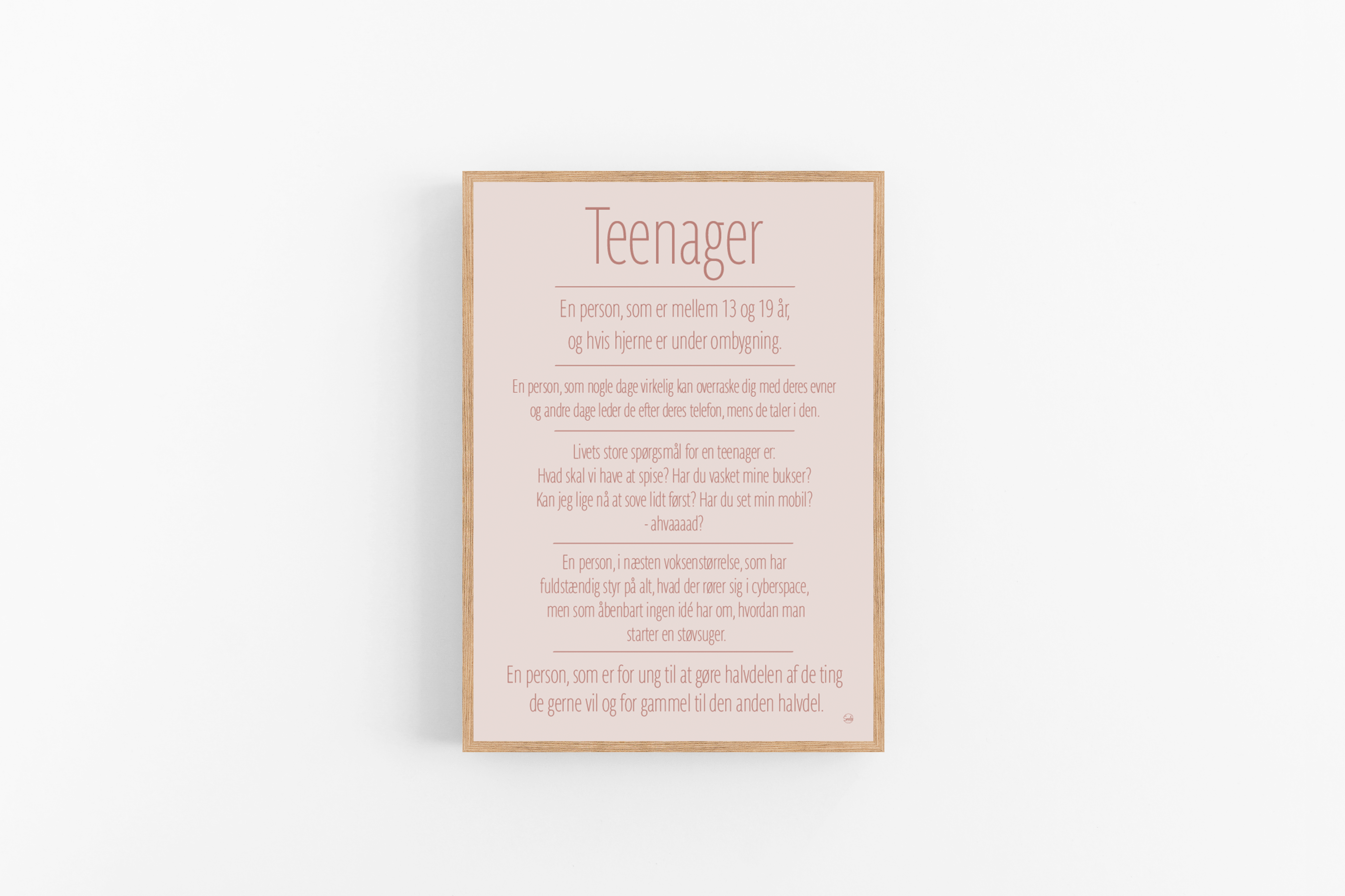 Teenager Rosa eller blå (Plakat citater) - Plakater - StiLia ApS
