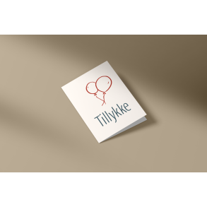 Tillykke (balloner) (A7 foldekort)