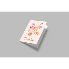 Tillykke BLOMSTER (A5 telegram med tilhrende kuvert)