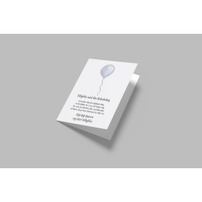 Tillykke med din fdselsdag bl ballon (A5 telegram med tilhrende kuvert)