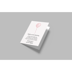 Tillykke med din fdselsdag rosa ballon (A5 telegram med tilhrende kuvert)