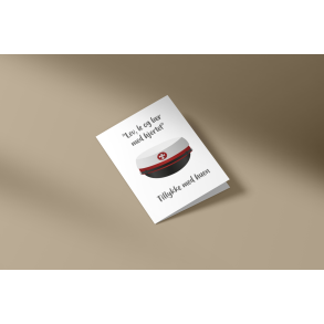 Tillykke med huen (r�d) (A7 foldekort)