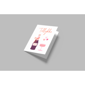 Tillykke (pink) (A7 foldekort)