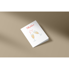 Tillykke (Champagneglas) (A7 foldekort)